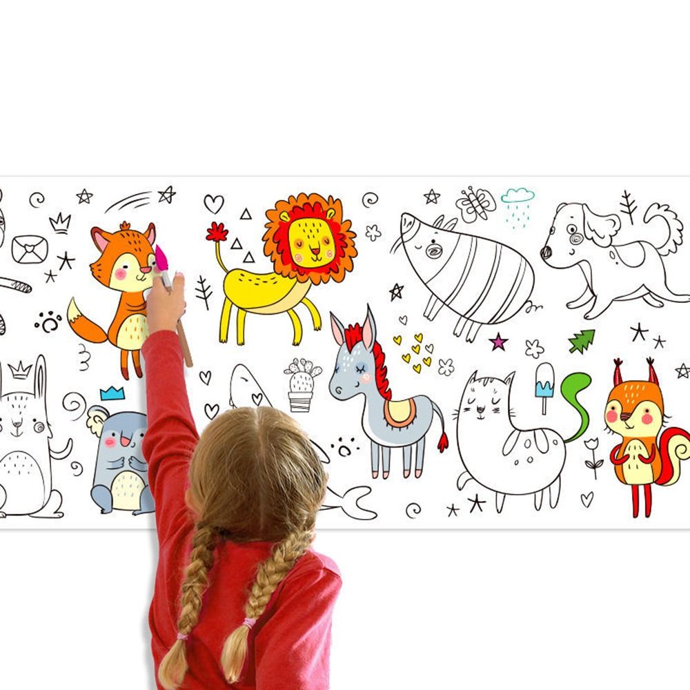 Kids Education Laptop - Stiker Dinding Gulungan Grafiti Kertas Isi