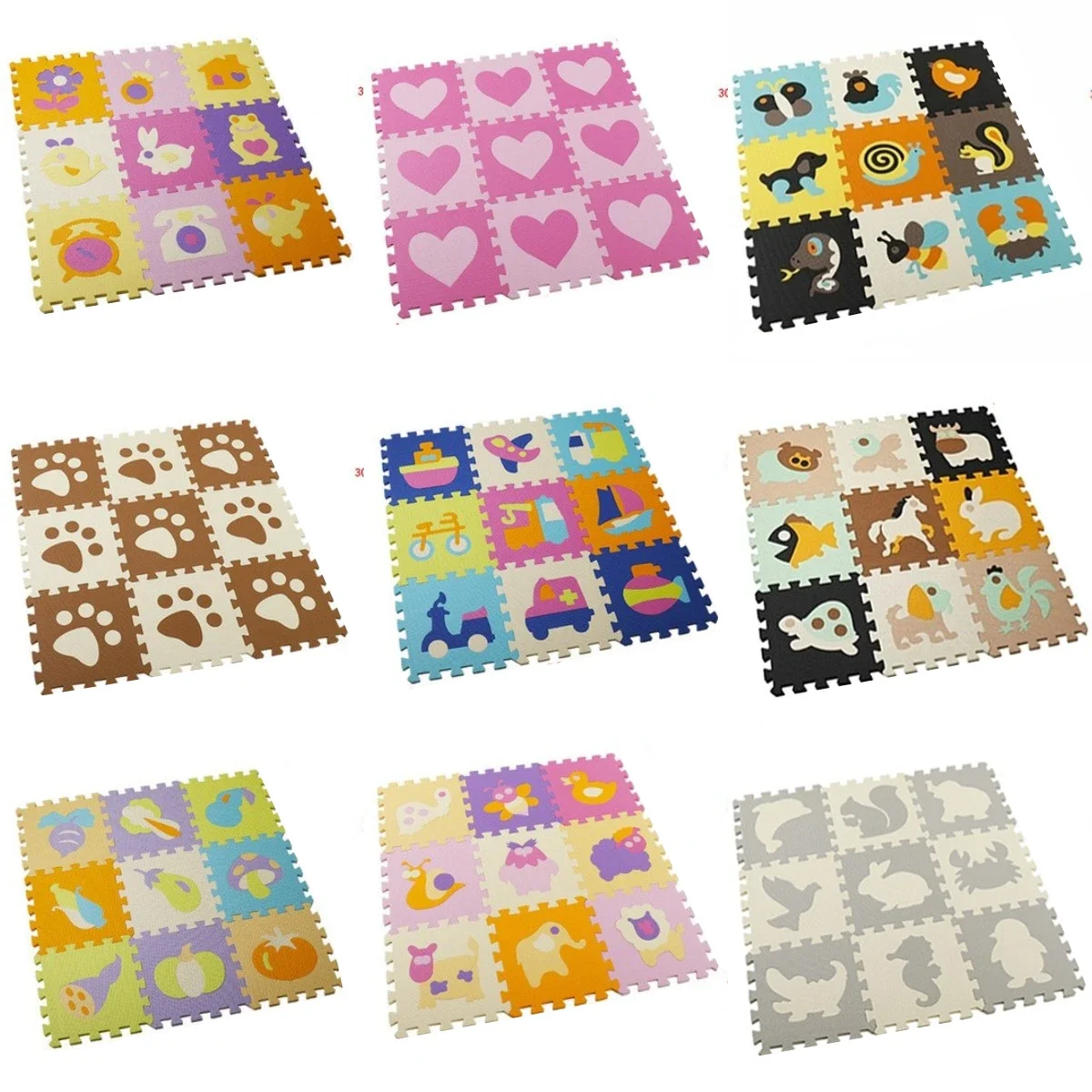 Number Puzzle Foam - Matras bermain bayi, 30x30cm EVA anak-anak