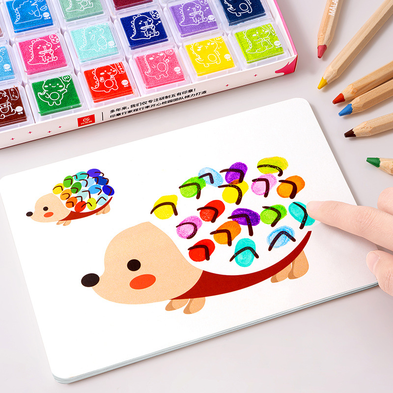Kids Education Laptop - Set lukisan jari kreativitas buku mewarnai